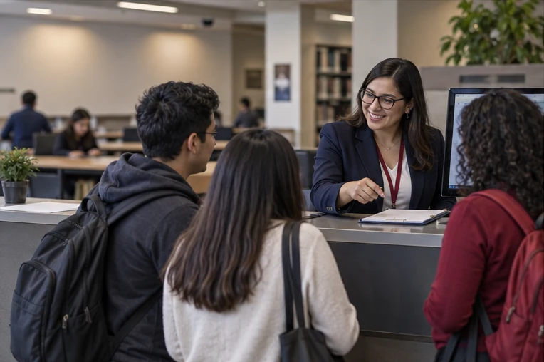Atención a usuarios de biblioteca
